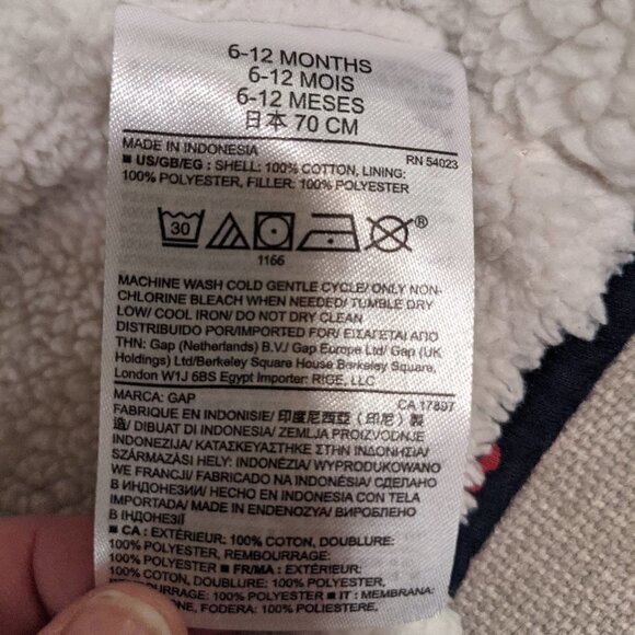 BabyGap Sweater Navy Blue/Red Heart  Infant 6-12 Months - Picture 3 of 4